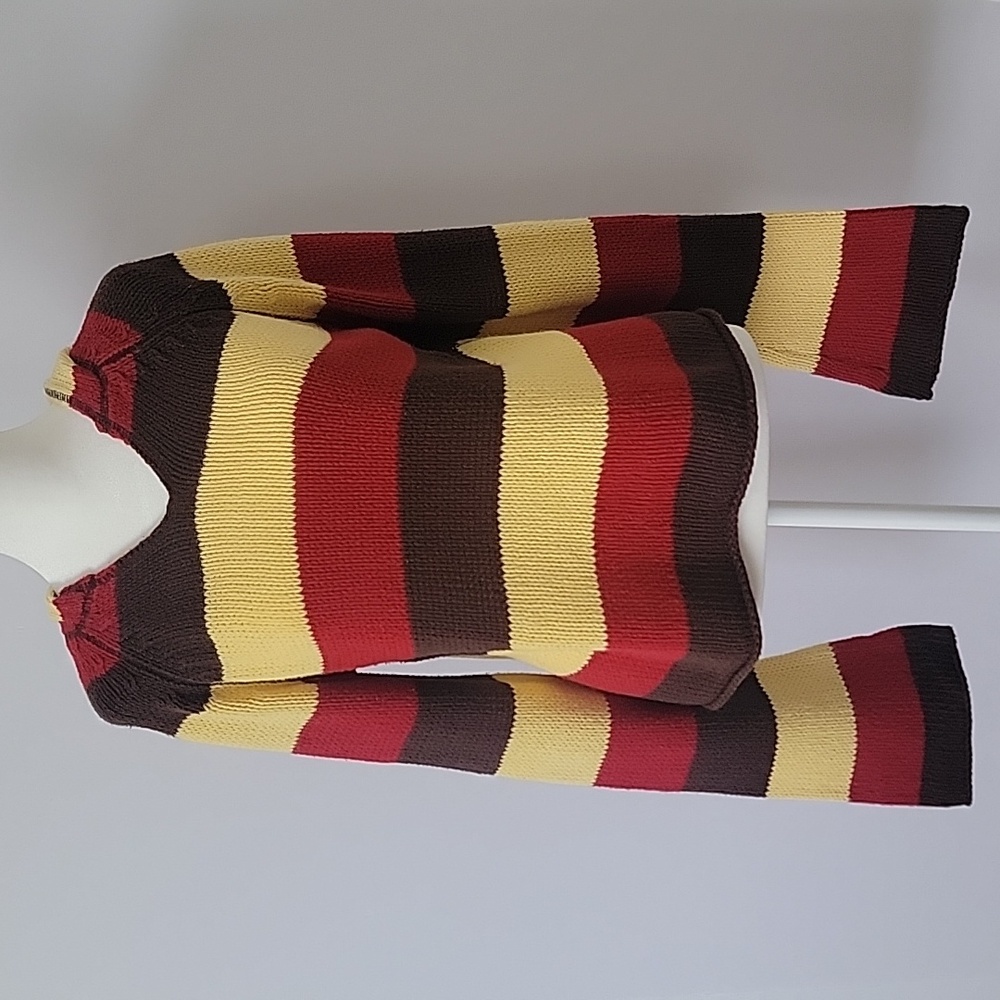 Next Era Juniors XL Striped Knitted V Neck Boho Hoodie Sweater